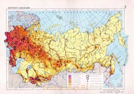 Карта плотности населения России